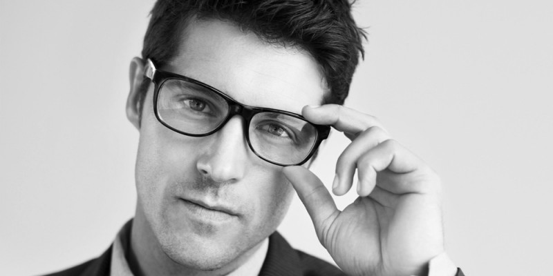Handsome executive wearing glasses